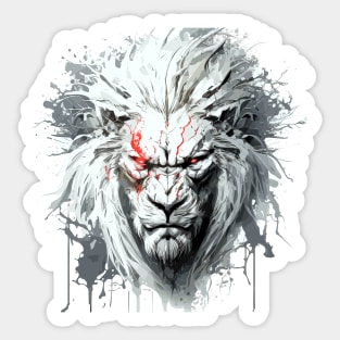 Lion Portrait Animal Painting Wildlife Outdoors Adventure Sticker